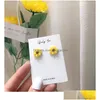 Stud Nova Moda Pequena Margarida Flor Acrílico Brincos Para Mulheres Meninas Estilo Coreano S925 Sterling Sier Ear Agulha Brinco Dhgarden Dhnn1