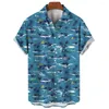 Męskie koszule mody męskie hawajskie koszula męskie 3D printed plaży aloha krótkie rękawe tee duże 5xl camisa hawaiana hombre
