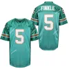 Mens 5 Ray FINKLE Ace Ventura Movie Jersey Teal Green 100% Stitched Ray FINKLE Custom Retro Football Jerseys 8888