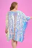 Plus Size Dresses Designparty Reflective Sequin Batwing Sleeves One Shoulder Mini Dress