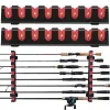 Ferramentas Thkfish 2 PCs Kit de suporte de haste de pesca 8 buracos preto abds plástico desgaste resistente à parede horizontal Durável