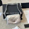 Designer channeles bags Silver Chain Underarm Package Square Fat Boy Package Wide Chain Package Waterfall Chain 22P New