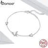 Bangles Bamoer Sterling Silver 925 Butterfly Bracelet Bracelet Lobster Class Chain for Women Fashion Ootd Silver Jewelry Gift Scb197