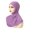 Abbigliamento etnico Islam classico Donne pronte da indossare Chiusura a scatto Hijab per donna Copricapo completo Avvolge Sciarpa Cappellini turbante Turbante Mujer