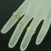 Anneaux de cluster 3pcs / Set Couleur Or Strass Cristal Femmes Femme Empilage Charme Feuille Midi Knuckle Bague Ensemble Pour Anillos