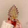 Jewelry Brooches For Women Elegant Accessories Luxury Bridal Dating Essentials Purple Leaf Cardigan Shawl Brooch Pin Fine Jewelry Gift