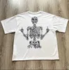 Men's T-Shirts Mens Dark Skull Print Loose Oversized T-Shirt Couple Clothing Pure Cotton Vintage American Fashion Gothic Grunge Clothes Y2kH24222