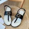 New fashion sandals top designer slippers genuine leather letter beach shoes outdoor anti slip herringbone slippers women's flat rubber shoes candy indoor