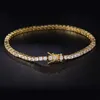 2023 Bracciale tennis con diamanti da laboratorio in oro 14K 18K da 3 mm, gioielli di moda alla moda