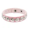 Abbigliamento da palco Accessori per la danza Bracciale a catena con rivetti punk Braccialetti in pelle stile rock in pelle con punte Bracciale in pelle unisex