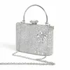 New Fashion Banquet Bag with Diamond Flower Handbag, Gorgeous Evening Dress Bag, Dress Party Square Bag 240222 240222