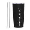 Tumblers Spacex White Logo Insulated Tumbler With Straws Lid Stainless Steel Thermal Mug Outdoor Portable Thermos Bottle Cups 20oz