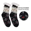 Slippers Christmas chaussettes chaudes plus coton épaissis femmes Hôte d'hiver maison mignon caricot animé somnifère fille drôle