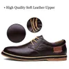 Tsiodfo Men's Formal Black Brown äkta läder Oxford Business Casual Shoes