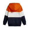 Felpe con cappuccio da uomo Felpa con cappuccio da uomo Accogliente colorblock lavorato a maglia con polsini elastici con coulisse Caldo allentato elegante Top invernale Colore a contrasto