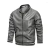 Men's Jackets 2024 Autumn And Winter Casual PU Leather Clothes Spot Stand Neck Jacket Coat