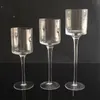 3 glass candle holder set glass cylinder candle holder 3pcs for wedding table centerpieces