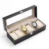 LISCN 시계 박스 5 그리드 시계 박스 케이스 PU 가죽 Caja Reloj 블랙 홀더 Boite Montre Jewelry Gift Box 20181239Z