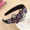 Jewelry Retro Fashion Dimensional Flower for Women Widebrimmed Headband Luxury Czech Crystal Nonslip Border Girl Hairpin Fancy Headband