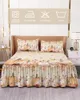 Gonna da letto Ringraziamento Foglie di zucca foglie elastico a letto aderente con foglio di copertina del materasso per materasso