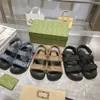 Toile de haute qualité Sandale brodée Femmes Webs Plate-forme Appartements Chunky Dad Mule Designer Chaussures 2024 Printemps Été Luxe Pantoufle Sand Beach Slingback Dad Mules