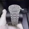 Diamonds AP Watch Apf Factory Vvs Iced Out Moissanit Kann nach dem Test getestet werden Luxusdiamanten Quarzwerk Iced Out Saphirsteine Silber t Op-Qualität Mechanisch Out 2QSIN