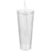 Наборы столовой посуды Прозрачная чашка с соломинкой Пластиковые стаканчики для воды Крышка большой емкости для холодного заваривания чая Крышка с защитой от накипи