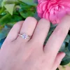 Ringar Kuololit 100% Natural Moissanite 585 14K 10K gul guldring för kvinnor Round 1CT Solitaire Ring Wedding Cluster Bridal Promise