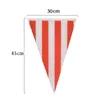 Flores decorativas 10/30m bandeiras tema festa banner vermelho e branco listrado flâmula proibição para circo carnaval casamento decorações de grandes eventos