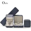 Anillos Oirlv PU Joya de joyería de boda de cuero con botón decorativo Caja de anillo de boda Pulsera de cadena Oirlv Joyas de regalo de regalo