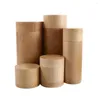Flaskor naturlig bärbar med lock flaskhållare bambu arrangör container förvaringsbox te kapsel