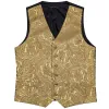 4-teiliges goldenes Herren-Weste-Set für Party, Hochzeit, Taschentuch, Krawatte, klassisches Paisley-Blumenmuster, Jacquard, Einstecktuch, Krawatte, Anzug-Set