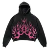 Heren Hoodies Harajuku Flame Print Women Grunge Oversized Sweatshirt Hoodie Goth Y2K Tops Streetwear Gothic Men Deskleding