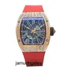 RM Watch Mens Wrist Watch Moissanite Wristwatch Richardemille Mens Series Rm023 18k Rose Gold Original Diamond Fashion Casual Automatic Mechanical Watch Rm023 Com