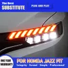 Luz diurna streamer indicador de sinal de volta para honda jazz ajuste conjunto do farol led 14-19 lâmpada dianteira faróis de feixe alto baixo