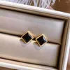 Dingle örhängen naturlig Hetian Jade Dark Square Stud S925 Sterling Silver for Women Fashion All-Match Retro