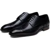 Josen Business Oxford Derby Thick Leather Wing Tip Formal Shoes Men's