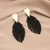 Boucles d'oreilles tendance Vintage plume pendentif déclaration Design classique géométrique oreille bijoux cadeaux de fête pour femmes filles