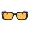 Sunglasses Vintage Rivet Square Sunglasses Woman Brand Designer Personality Sun Glasses Female Fashion Orange Retro Oculos De Sol H24223