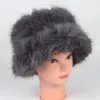 Berretti invernali soffici cappelli a secchiello in pelliccia sintetica per le donne 2024 caldo peluche moda Panama casual signore berretto da pescatore cappello bomber nero