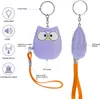 Portachiavi di autodifesa per gatti in ABS Portachiavi di allarme personale di emergenza Personalizza Portachiavi con torcia a LED Dispositivo di avviso di sicurezza Portachiavi per donne Uomini Bambini