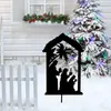 Garden Decorations Nativity Scene Post Courtyard Sign Versatile Decorative Outdoor Metal