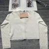 Designer Kvinnor Knits Crystal Concrusted Letter Logo Fashion Full Rhinestone Simple Casual mångsidig Cardigan Knitwear Top