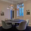 Lampes suspendues Sandyha moderne créatif en forme de C anneau lustres lampe à LED pour salle à manger Salon Lustre Salon décor à la maison luminaires