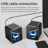 Högtalare mini datorhögtalare USB Wired -högtalare 3D 4D Stereo Sound Surround Loud Speaker LED -lampor för PC Laptop Smartphones Mp3 Mp4