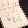 Designer Sieraden Van ketting Goud Zilver Rosé Goud Hanger Middelgroot Vierbladige Diamant Luxe Klassieker voor Dames Veelkleurig met doos