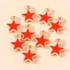 Charms 30pcs 8 9 mm stop Alloy Metal Emalia Małe gwiazdy złota wisiorek do DIY Bransoleta Naszyjka