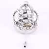 Stainless Steel Male Chastity Devices with Anti-off Ring Testicle Restraints Gear Cock Cage with Urethral Catheter