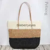 Schoudertassen Avondtassen Streeppatroon Strotassen Zomermode Tote Bag met grote capaciteit Boheemse kleur Stiksels Reishandtassen StrandschoudertassenH24223