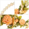 Decorative Flowers Faux Wood Bead Garland Front Door Wreath Decor Wreaths For Indoors Wedding